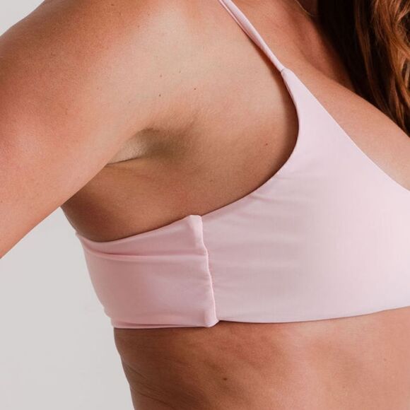 NWT: 2/$12 Scoop Bikini Tops in Blue Palm and Light Pink in Large - Picture 14 of 16